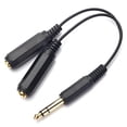 thumbnail image 1 of DISINO 1/4 Splitter, 1/4 TRS estéreo masculino a dual 1/4 TRS Estereo Splitter Y Splitter Cable de cable de cable de cuarto de pulgada - 8 pulgadas/20 cm, 1 of 2