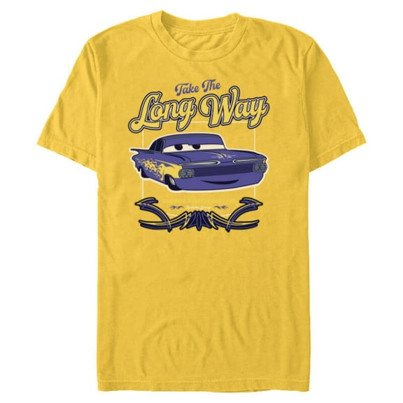 Disney and Pixar’s Cars Ramone’s Body Art Take the Long Way - Short Sleeve Blended T-Shirt for Adults - Customized-Yellow