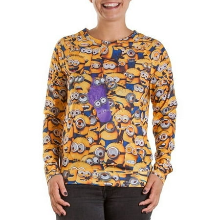 Despicable Me Juniors' Sublimation Jersey Pullover "Minions Purple"