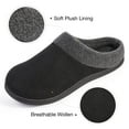 HomeIdeas Men's House Woolen Fabric Memory Foam Slippers, Cozy Bedroom