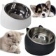 thumbnail image 3 of (2 pieces), Cat food bowls, Dog food bowl, Black, white, 200 ml, Dog & Cat drinking bowl, Stainless steel, With cat head shape, Non-slip cat food bowl, 3 of 5
