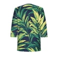 thumbnail image 7 of Womens Kimono Beach Cover Up Cardigan Floral Printed Tops Loose 3/4 Sleeve Lightweight Capes Green A XL, 7 of 7