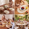 thumbnail image 2 of Vaukki Oval Vinyl Placemats Set of 6, Waterproof Faux Leather Table Mats, Heat Resistant Non Slip Wipeable for Dining Table, Beige, 2 of 12