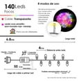 thumbnail image 2 of Serie Navideña Musical 140 Luces Led Luz Multicolor 6.8 Mts, 2 of 2