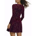 thumbnail image 3 of MODA NOVA Junior's Stars Velvet Square Neck Vintage Mini Dress, 3 of 4