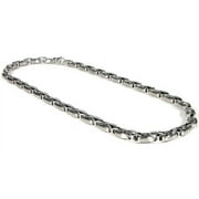 Titanium Kay Nitrogen Stainless Steel Men's Two Tone Chrome Color Link Necklace Chain 28