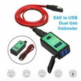 thumbnail image 2 of Hmwy-motorcycle Sae To Dual Usb Phone Gps Charger Adapter Voltmeter, 2 of 5
