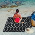thumbnail image 4 of Playa Rug Reversible Indoor/Outdoor Recycled Plastic Floor Mat/Rug - Weather, Water, Stain, Fade and UV Resistant - Miami- Black & White (4'x6'), 4 of 8