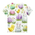 thumbnail image 5 of Wancir Kids Easter Bunny T-Shirt with Colorful Eggs and Floral Design, Soft Tee for Girls, Comfortable and Stylish, Ages 3-14, 5 of 8