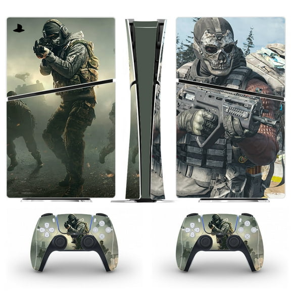 Full Body Vinyl Skin Stickers for PS5 Slim Digital Edition Console and Controllers - Warrior