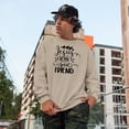 thumbnail image 2 of Jesus Is My Best Friend, Friendship with God or Christ Lover Quote, Sand Crewneck Sweatshirt, Medium, 2 of 2