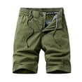 thumbnail image 3 of Caqnni Men's Corduroy Shorts Casual Elastic Waist Drawstring Shorts for Men Summer Beach Shorts Loose Fit Chino Short Classic Cargo Summer Short (31,AG), 3 of 9