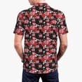 thumbnail image 4 of Balery Rose Flowers Printed Men’s Short Sleeve Polo Shirt, Midweight Men's Shirt,Golf Polo shirts -XX-Large, 4 of 9