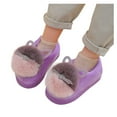 thumbnail image 3 of PINQI Unisex Child Indoor Slippers Kids Children's Boys Girls Fashion Shoes Cute Plush Shoes Indoor Home Warm and Cute Cotton Slippers for Indoor Outdoor(Purple,1-2 Years), 3 of 6