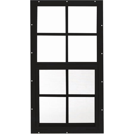 Shed Windows 14x27 (1-Pack) | Sliding Windows with Tempered Glass & Screens | Flush Mount, Black Aluminum Frames for Sheds, Chicken Coops & Playhouses