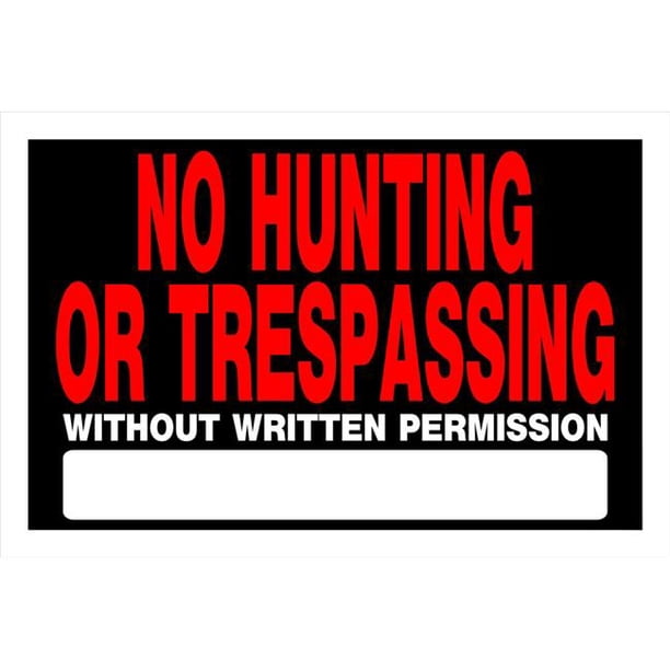 Hillman Group 845705 8 x 12 in. Red & Black Plastic No Hunting or
