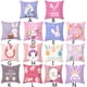 thumbnail image 3 of Style 7 Almohada de terciopelo de poliéster de Pascua feliz para funda de dibujos animados conejo huevos flor impresa cojín decorativo rosa Cov, 3 of 5