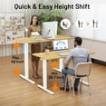 thumbnail image 4 of 【Holiday Special】48x24 Inch Electric Standing Desk with T-Shaped Bracket for Premium Stability, Large Adjustable Height Home Office Desk, Oak, 4 of 8