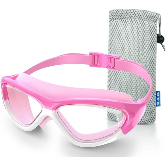 Kids Swim Goggles, Wide Vision Kids Swimming Goggles, Anti-Fog Pool Goggles for Kids Age 3-12