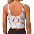 thumbnail image 3 of Vsdgher Koi Fish Corals,Spring Summer Print Women Sleeveless Athletic Tank Top Built-in Bra Camisole Sports Vest for Yoga Running Fitness Exercise with Removable Pads, 3 of 8