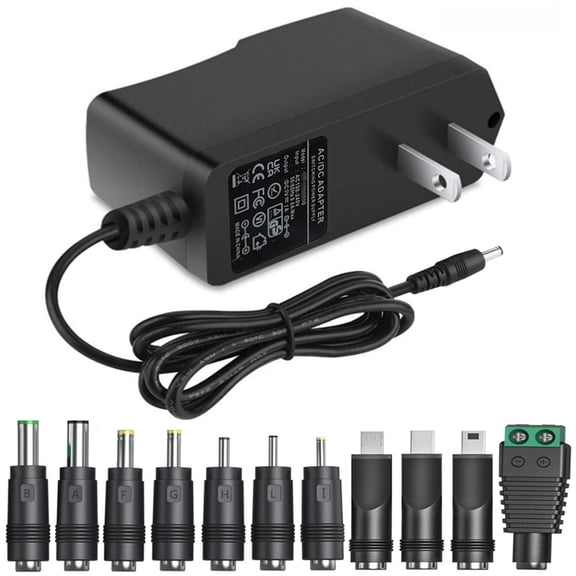 LujingZ 5V 1A AC Adapter 5W DC5V Power Supply with 11 Plug Tips for Baby Monitor Camera 6FT Cord