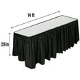 thumbnail image 2 of DecorRack Table Skirt, 29 in x 14 ft, BPA Free Plastic Tableskirt, Disposable Party Table Decoration, Black (1 Pack), 2 of 4