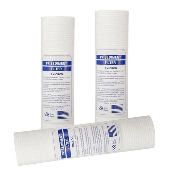 3 cartuchos de repuesto para filtro de agua de sedimentos de 1/5 micrón y 10" para cualquier estándar 1 micrón