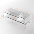 thumbnail image 2 of Acrylic Monitor Stand for Full Keyboard Wide Riser with Storage Shelf and Phone Holder Desktop Organizer for Laptop Printer Screen (Clear), 2 of 7