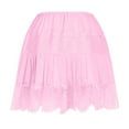 thumbnail image 4 of Loopsun Womens Summer Skirts, Womens Solid Color Pleated Lace Short Skirt Pink M, 4 of 5