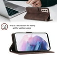 thumbnail image 6 of Feishell for Samsung Galaxy S21+ 6.7 inch Wallet Case with Wrist Strap,Flip Cover with Embossed Pattern PU Leather Kickstand Credit Card Slots Magnetic Clasp Folio Purse Phone Case,Brown, 6 of 7