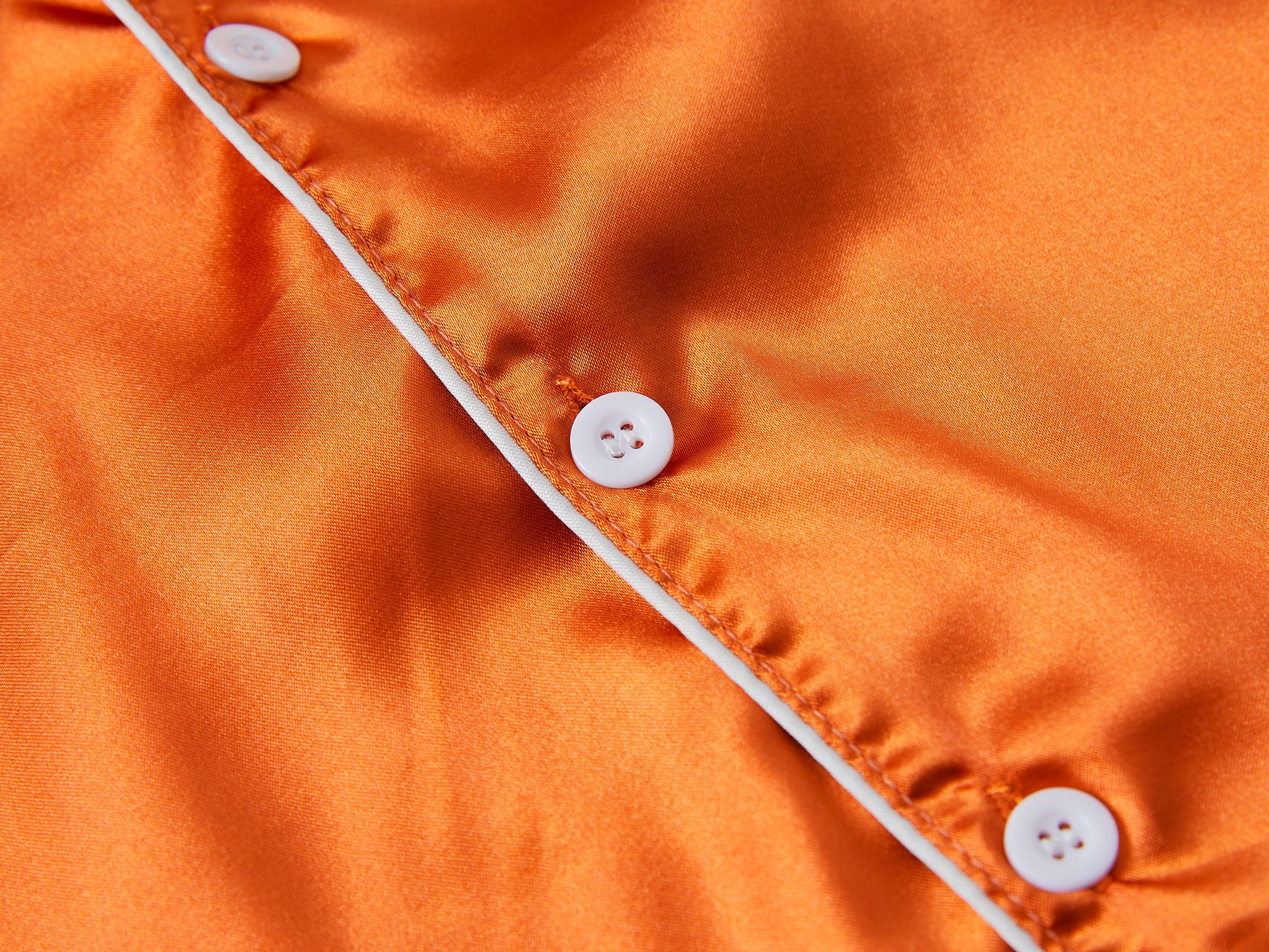 Pajamas for Girls – Burnt Orange Satin Button Up 2-PC Tween & Teen