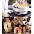 thumbnail image 4 of Vaporera de bambú, vaporera de bambú diámetro 27cm (2*jaula+1*tapa) para cocinar arroz al vapor, vaporera para xiaolongbao, bambú moso natural, vaporera de bambú hecha a mano Rojo Verde, 4 of 5
