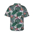 thumbnail image 3 of Goofa Tropical Leaves Hawaiian Shirt for Men, Unisex Summer Beach Casual Short Sleeve Button Down Shirts,Aloha Tropical Floral print shirt-, 3 of 9