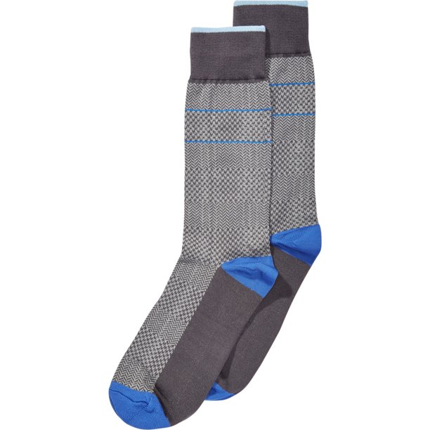 Calcetines de vestir de espiga de microfibra para hombre de Perry Ellis, gris, 7-12