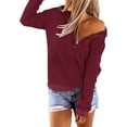 thumbnail image 3 of NEIRID  Women's Long Sleeve Lapel Half Zip Up Sweatshirt Solid Stylish Loose Fit Casual Pullover Tops, 3 of 7