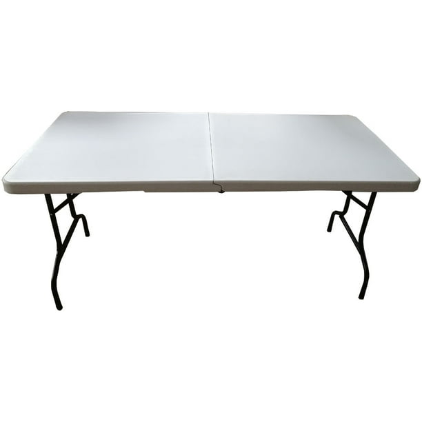 INTSUPERMAI White Folding Table Plastic Dining Table Camping Table 59