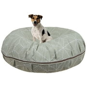 Bessie and Barnie Water Resistant Summer Leaf Indoor / Outdoor Durable Bagel Pet / Dog Bed with Removable Cover