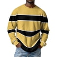 thumbnail image 2 of OIOLOYJM Waffle T Shirts for Men Casual Solid Color Long Sleeve Knit Shirts Crewneck Basic Pullover Tops Summer Business Outfits Yellow S, 2 of 4