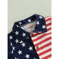 thumbnail image 5 of jaweiwi Toddler Kids Boys 4th of July Outfits, 12M 24M 2T 3T 4T 5T 6T Short Sleeve Stars and Stripes Print Shirt + Shorts Clothes Set, 5 of 8