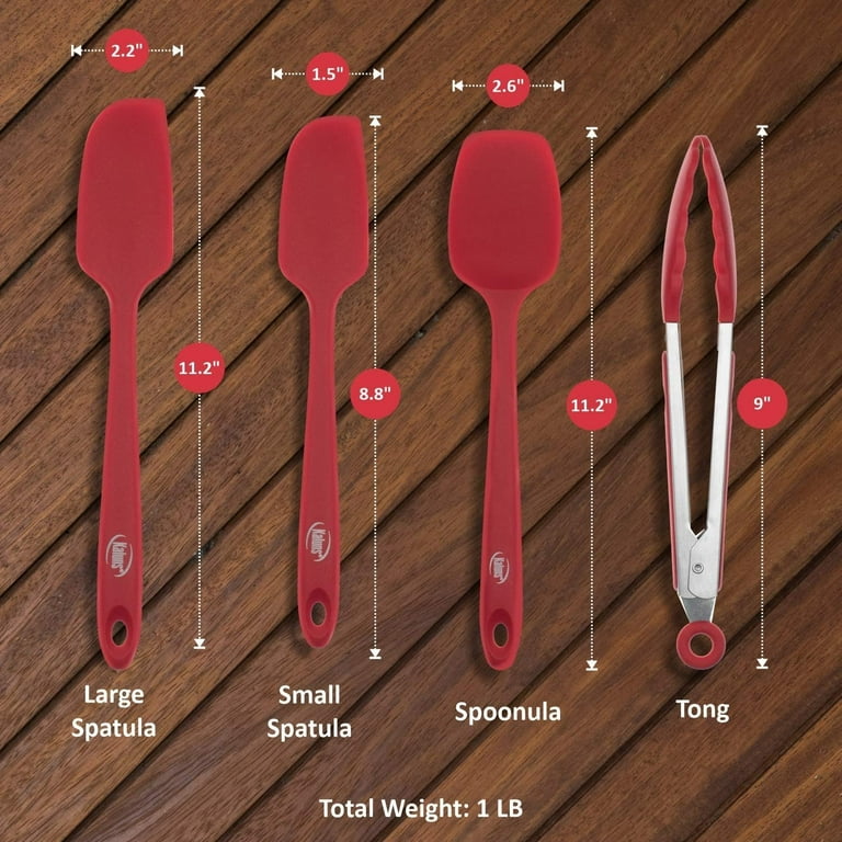 Silicone Spatula 4-piece Set, Heat-Resistant Spatulas, Non-stick Rubber  Spatulas with Stainless Steel Core