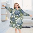 thumbnail image 5 of FORMRS Wearable Blanket Hoodie with Sleeves for Kids Cozy Flannel Sweatshirt, Watercolor Hydrangeas Pattern, 5 of 7