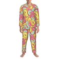 thumbnail image 3 of Naloa Donut and Blue Men’s Pajamas Set - Long Sleeve Button Down Sleep Shirt and Pajama Bottoms Sleepwear Set-Medium, 3 of 7