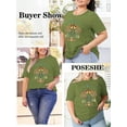 thumbnail image 5 of XCHQRTI Sunflower Shirts for Womens Plus Size Short Sleeves T-Shirt Graphic Oversized Flower Tops, 5 of 9