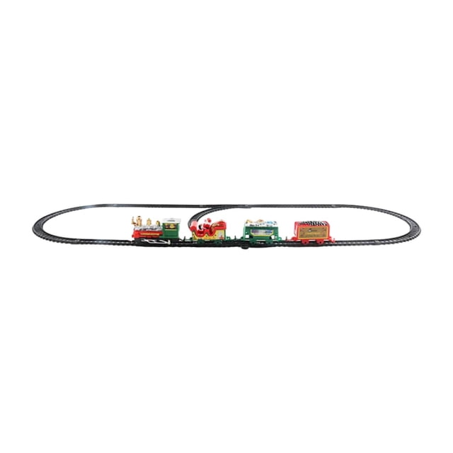 Juego de tren navideño, locomotora, juego de motor con vías de ferrocarril, juguetes electrónicos, regalo para familias