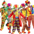 thumbnail image 1 of Disfraz de payaso de circo divertido para adultos, para fiestas, para hombres y mujeres, para fiestas de Navidad, actuaciones en el escenario, vestido de broma sin peluca, 1 of 1