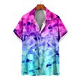 thumbnail image 4 of EQWLJWE Work Shirts for Men Novelty 3D Non-positioning Printed Short Sleeve Button Down Valentine/New Year Beach Party Casual Shirts for Father's Day, 4 of 5