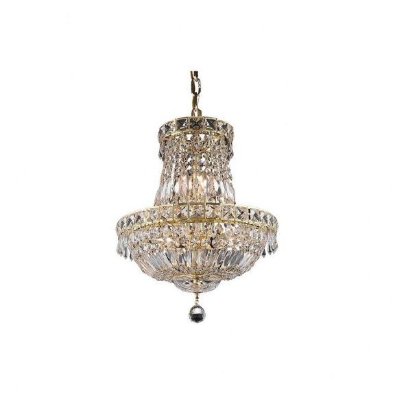Six Light Pendant-Gold Finish-Royal Cut Crystal Type Bailey Street Home 390-Bel-3336854