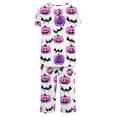 thumbnail image 4 of JOANKDMI Women's 2 Piece Sleepwear Set Cute Pumpkin and Bat Print Short Sleeve Pajamas with Pockets Cozy Loungewear Apparel for Trick-or-Treating and Indoor Halloween Carnival, S-3XL, 4 of 6