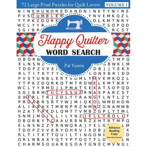 Happy Quilter Word Search 72 Large Print Puzzles For Quilt