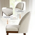 thumbnail image 3 of Upholstered Dining Chairs Armless Side Chairs Set of 4 Solid Wood Legs Restaurant Kitchen Beige, 3 of 6